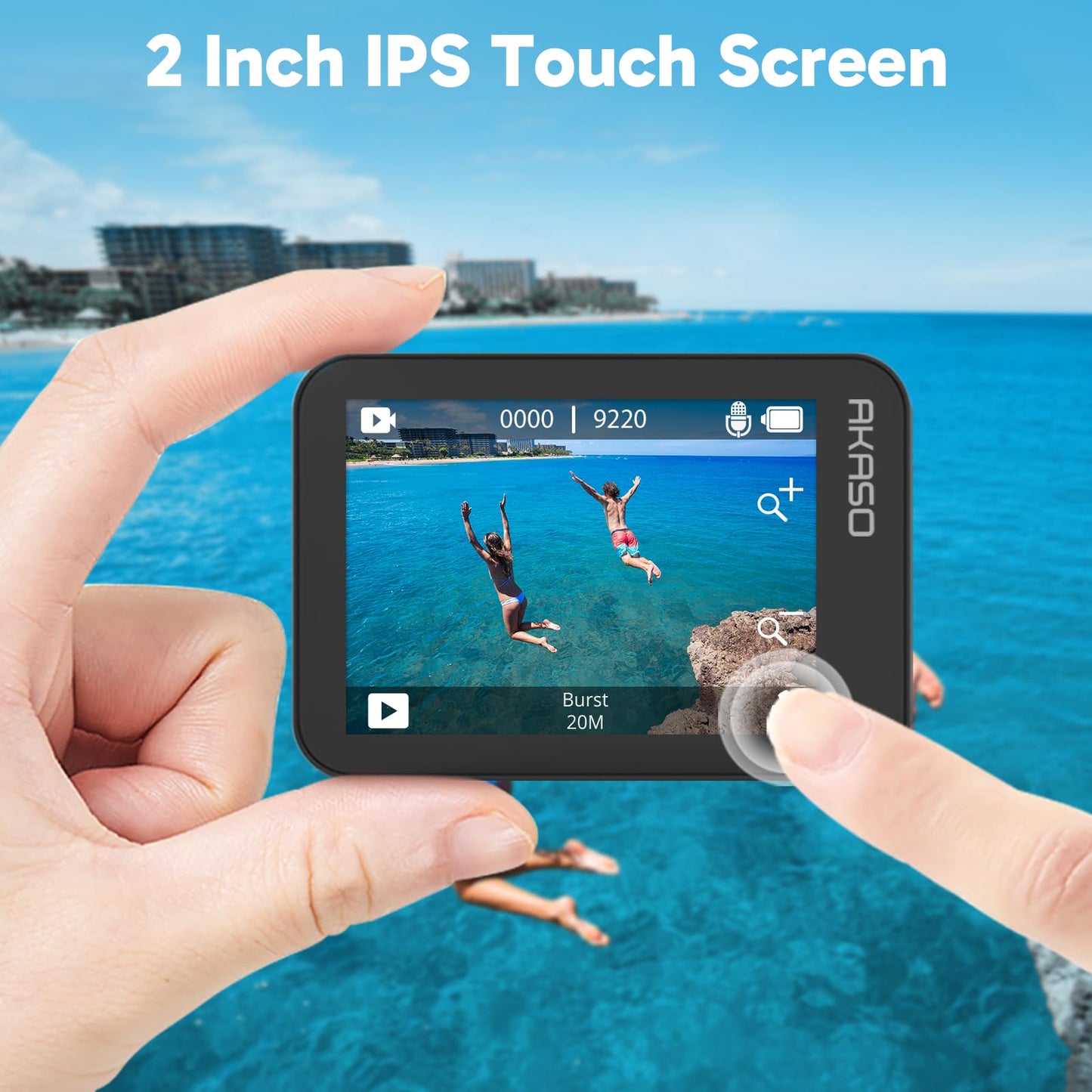 AKASO V50X Native 4K30fps WiFi Action Camera with EIS Touch Screen 4X Zoom 131 feet Waterproof Camera Support External Mic Remote Control with Helmet Accessories (Without 64GB MicroSD Card)