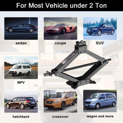 IMAYCC Car Jack Kit, Scissor Jack for Car 2 Ton (4409 lbs) Tire Jack Repair Kit,Spare Tire Changing Kit with Lug Wrench,Emergency Kit for Vehicle/Auto/SUV/MPV