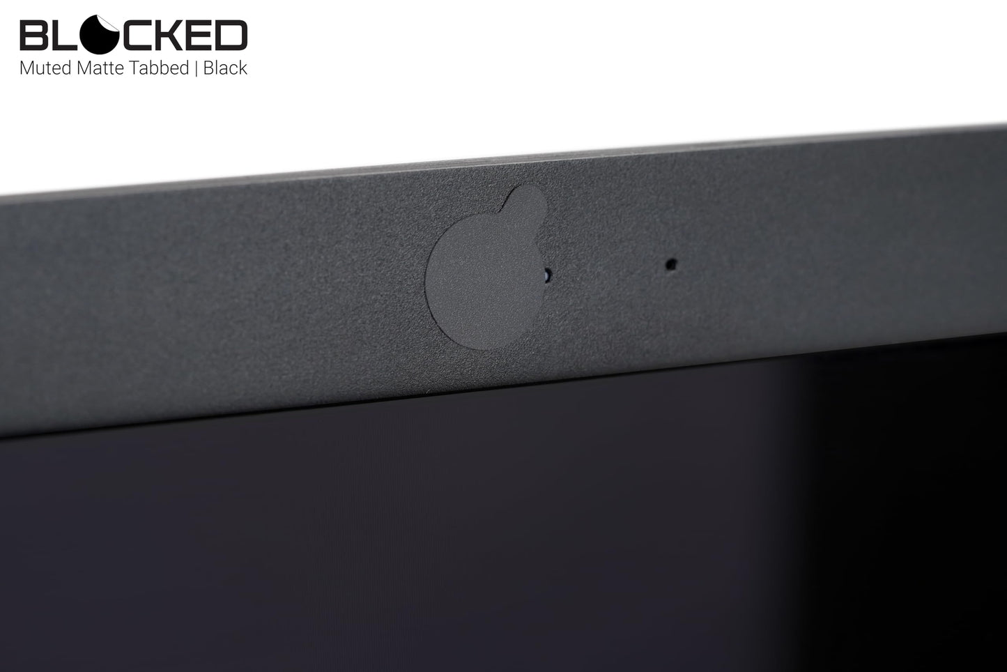 BLOCKED Webcam/Camera Vinyl Covers | Low-Tack Restickable Webcam Sticker | Multiple Sizes | Black 57-Pack Tabbed (Muted Matte)
