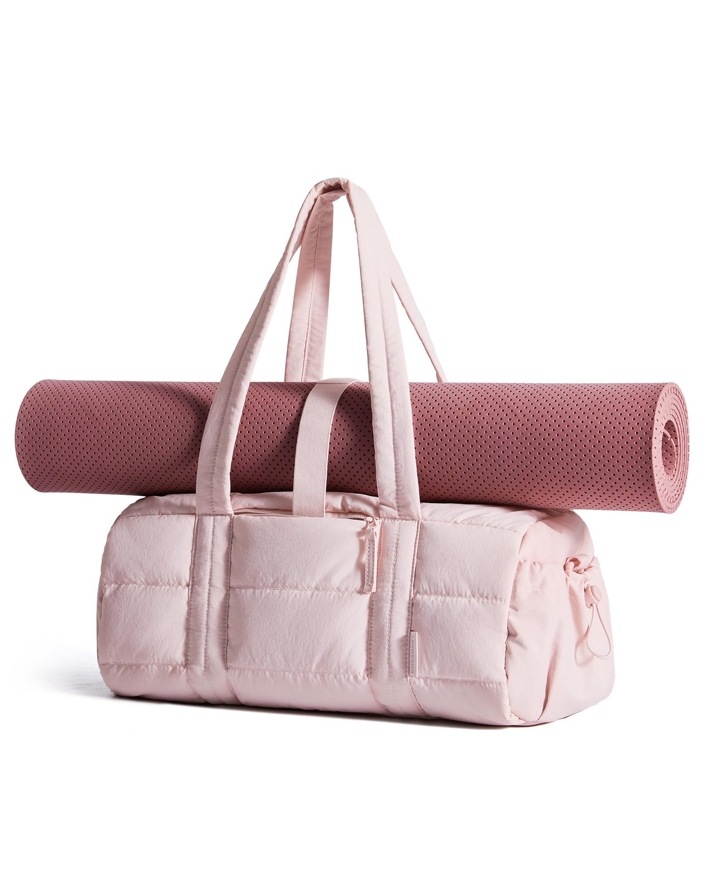 BAGSMART Gym Bag for Women, Yoga Mat Duffle Bag with Wet & Dry Pocket, Quilted Sports Bag for Weekend/Swimming, Candy Pink