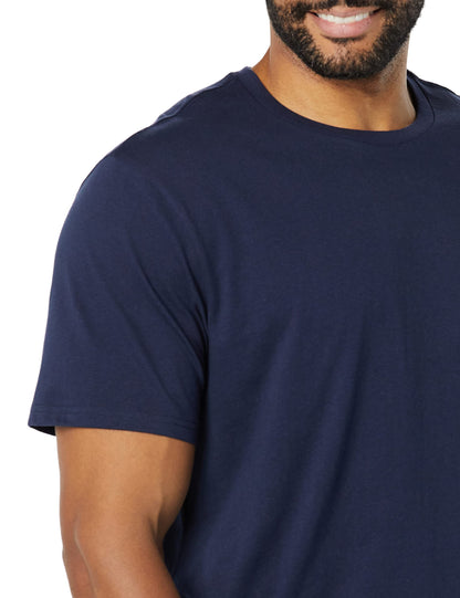 Amazon Essentials Men's Short Sleeve T-Shirts, Slim-Fit, Crewneck, Pack of 2, Dark Blue/Navy, XX-Large