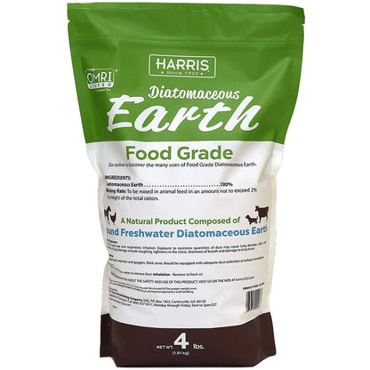 HARRIS Diatomaceous Earth Food Grade, 4lb with Powder Duster Included in The Bag