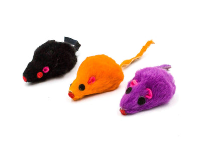 AXEL PETS 20 Halloween Colorful Furry Mice Cat Toys with Catnip and Rattle Sound Made of Real Rabbit Fur, Interactive Catch Play Teaser Mouse Toy for Cats and Kittens. Pack of 20 Mice