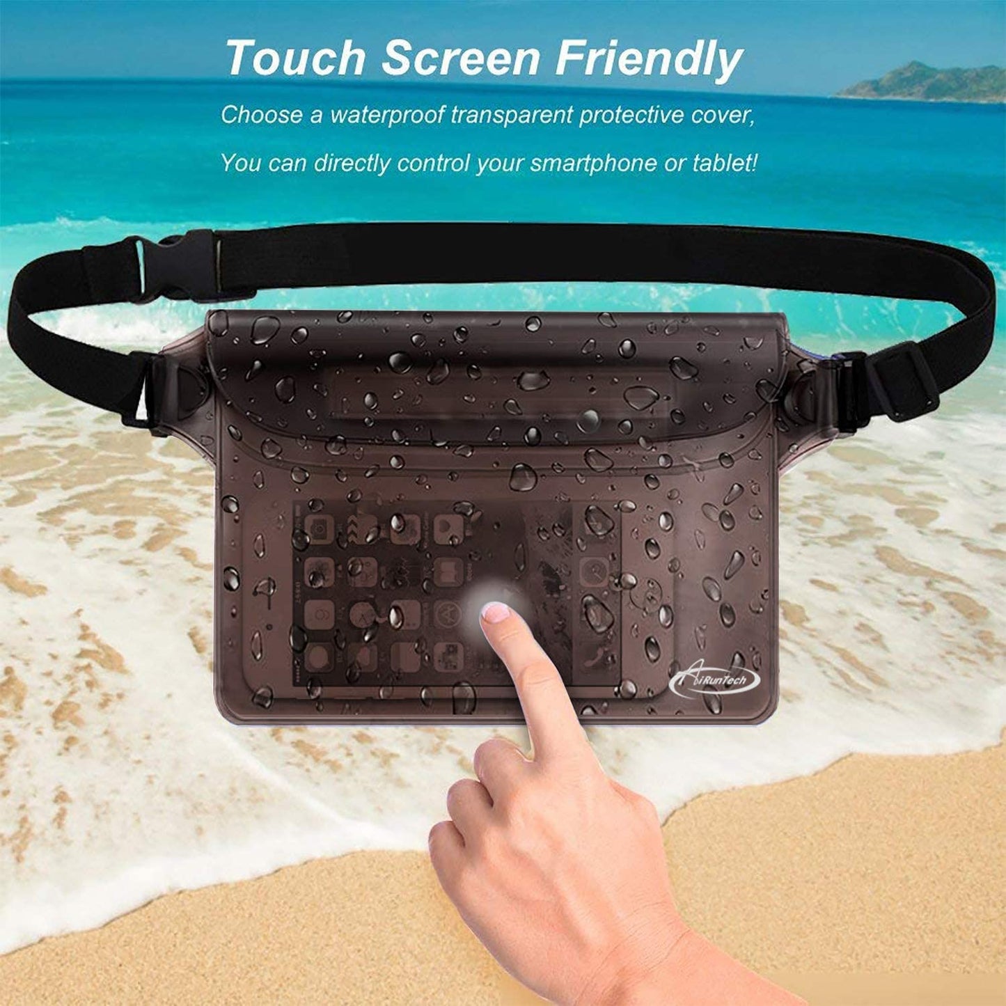 AiRunTech Waterproof Fanny Pack,Waterproof Pouch for Phone Passport Wallet Purse with Waist Strap,Floating Waterproof Bags for Travel Beach Swimming Kayaking Boating Pool Accessories
