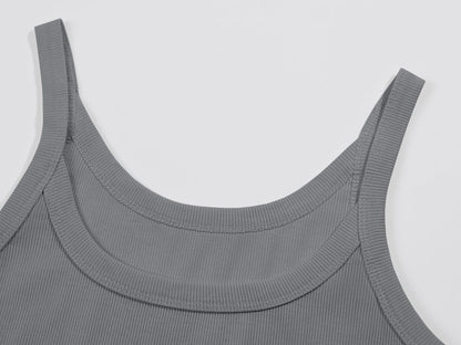 Ivay Womens Scoop Neck Ribbed Knit Tank Top Sexy Cotton Sleeveless Camisole Shirts