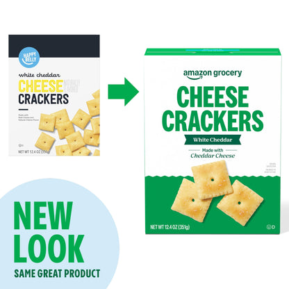 Amazon Brand – Happy Belly White Cheddar Cheese Cracker, 12.4 ounce (Pack of 1)