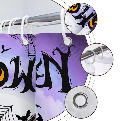 Bonsai Tree Halloween Shower Curtain Set, Halloween Bathroom Decor Set with Shower Curtain and Rugs Accessories, Spooky Curtains for Bathroom Decor Sets 4 Pcs