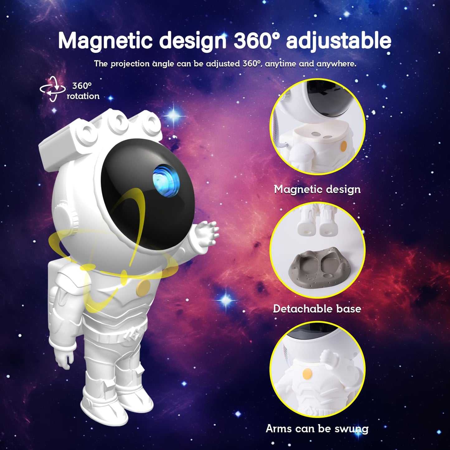 Astronaut Galaxy Projector,Starry Nebula Ceiling Lamp with Timer and Remote, Star Projector for Bedroom,LED Night Light for Kids，Gifts for Adults, Christmas, Birthday,Home Decor Aesthetic