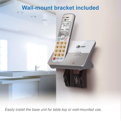 AT&T EL51203 2 Handset DECT 6.0 Cordless Home Phone Full-Duplex Handset Speakerphone, Backlit Display, Lighted Keypad, Caller ID/Call Waiting, Phonebook, Eco Mode, Voicemail Key, Quiet Mode,Intercom