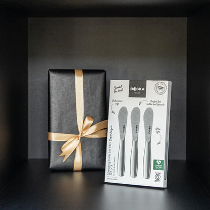 Boska Mini Spreading Knife Set - Butter knife Copenhagen Stainless Steel Multi-purpose Spreading Knives - Used for Cheese, Butter, Jam, Pastry, and Other Kitchen Daily Spreader Knife - 3 Pieces