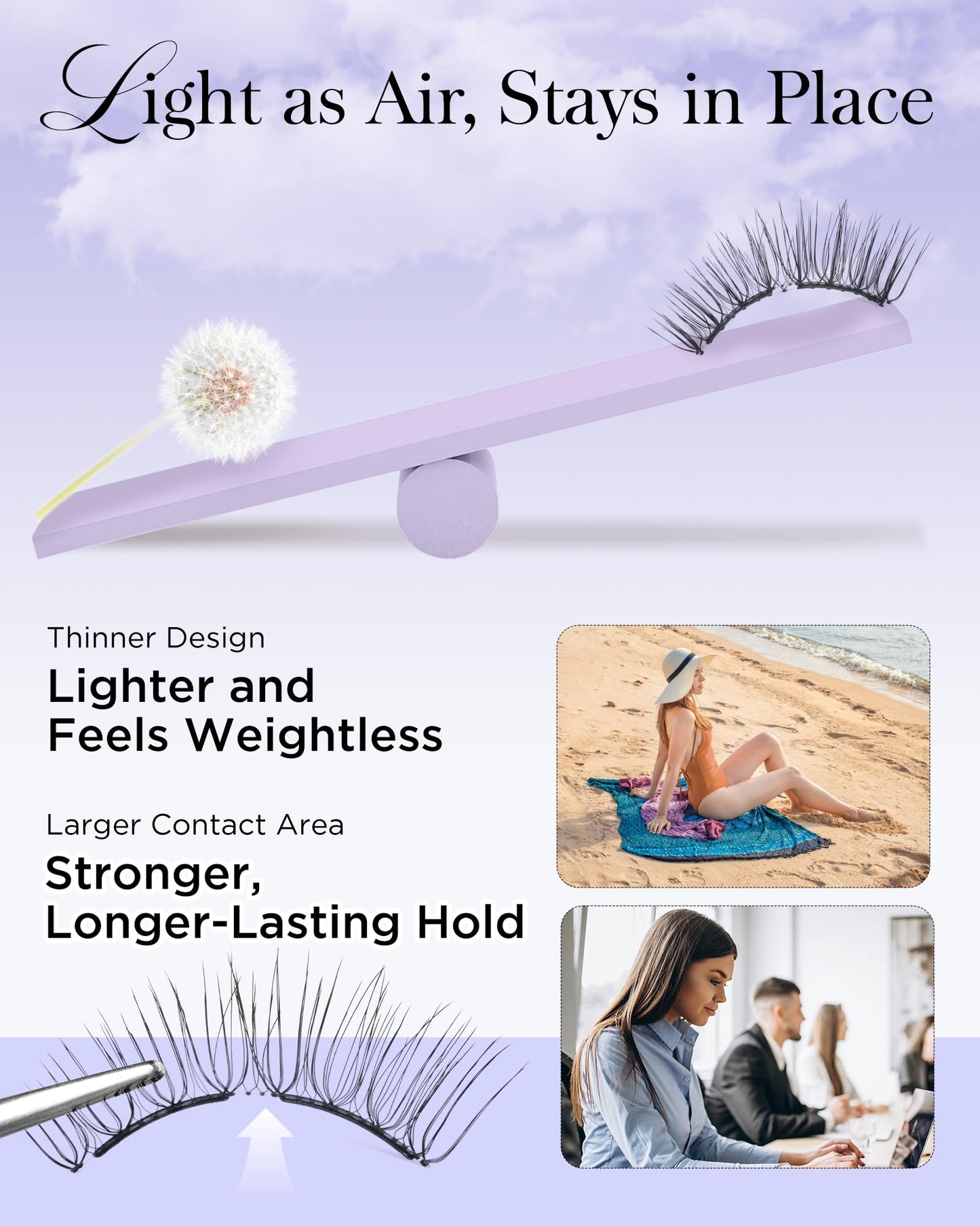BEYELIAN Magnetic Eyelashes with Applicator Kit, No Glue Needed Reusable Natural Look 3D Lashes, Easy Apply Soft Magnetic Lashes for Eye Makeup (Lightweight & Comfortable)