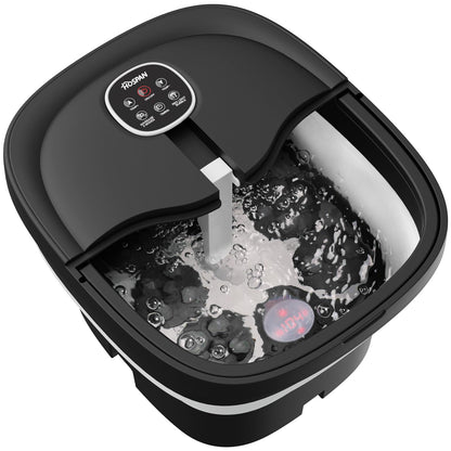 HOSPAN Collapsible Foot Spa Electric Rotary Massage, Foot Bath with Heat, Bubble, Remote, and 24 Motorized Shiatsu Massage Balls. Pedicure Foot Spa for Feet Stress Relief - FS02A