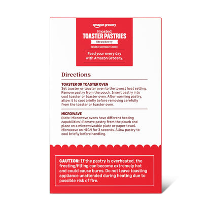 Amazon Grocery, Frosted Toaster Pastries, Strawberry, 13.5 Oz, 8 Ct (Previously Amazon Fresh, Packaging May Vary)