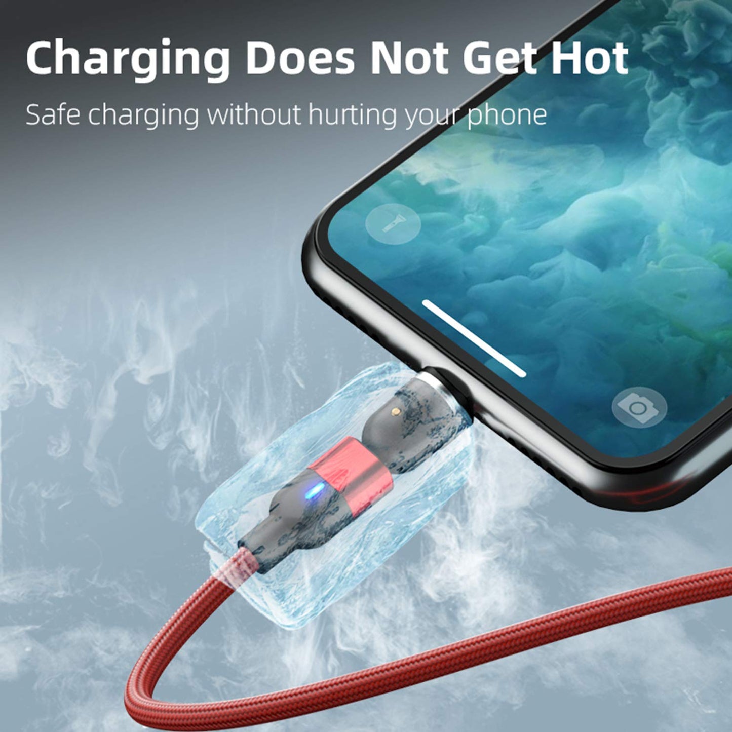 Bojianxin 540 Rotation Magnetic Charging Cable (7-Pack, 1.6ft/3.3ft/3.3ft/6.6ft/6.6ft/10ft/10ft) - 3 in 1 Magnetic Phone Charger Compatible with Micro USB, Type C etc