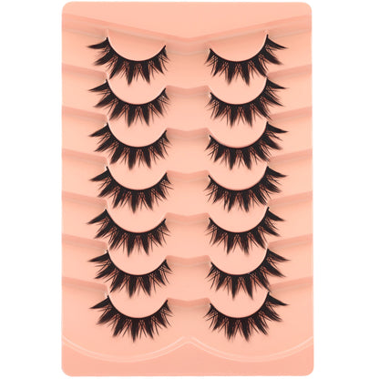 Winifred False Eyelashes - Anime Wispy Cat Eye Natural Spiky Thick Manga Lashes for Cosplay