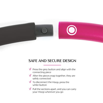 HEALTHYMODELLIFE Exercise Fitness Hoop for Adults - Easy to Spin, Premium Quality and Soft Padding Weighted Hoop - Detachable Hoops for Home & Gym Workouts - 2lbs