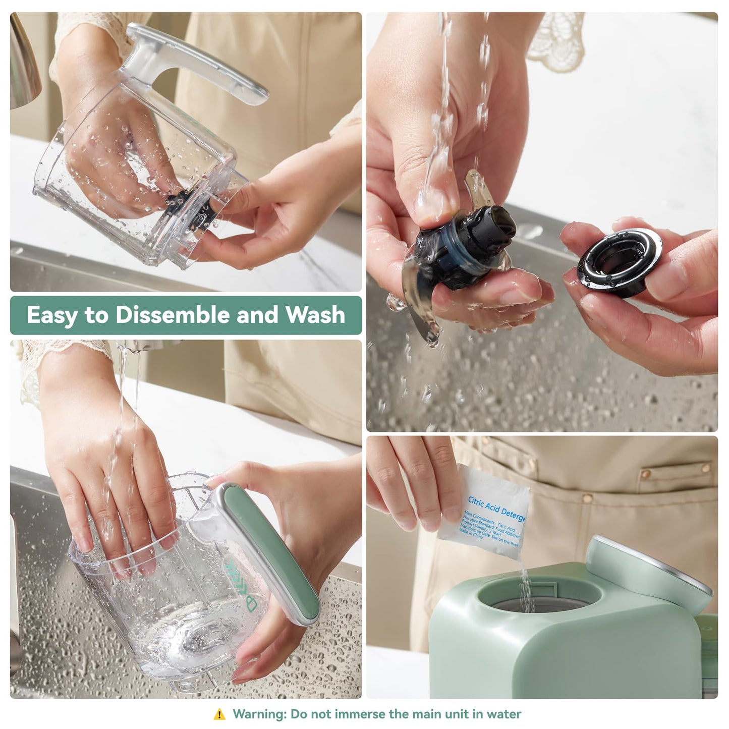 Baby Food Maker, 5 in 1 Baby Food Processor with Steaming Basket, Auto Cooking & Grinding, Touch Screen Control, Baby Steamer and Blender, Baby Food Puree Maker Warmer Mills Machine (Green)