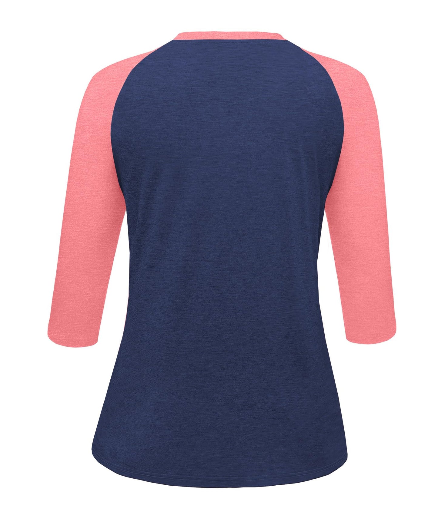 Heymiss Summer Tops for Women 3/4 Length Sleeve Tshirts Crew Neck Blouses Business Casual Navy Pink