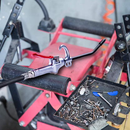 High Volume Air Blow Gun Alluminum Rubber Guard Air Flow Nozzle,Industrial Household Air Blower Gun,Pneumatic Air Compressor Accessories Dust Cleaning Tool