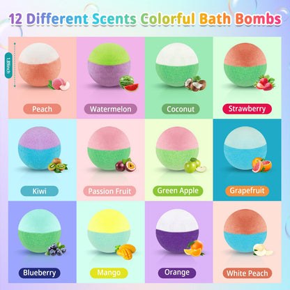 Bath Bombs for Kids with Surprise Inside, 24 Pack Kids Bath Bombs Gift Set, Natural Organic Kid Bubble Bath Fizzy for Girls Boys with Bath Toys Inside