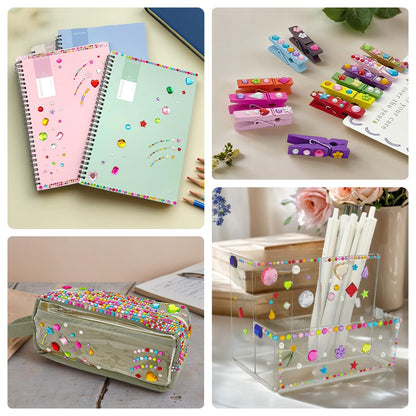2774pcs Gem Stickers Jewels for Crafts - Self Adhesive Rhinestone Jewel Stickers, Stick on Gems Rhinestones for Crafts, Acrylic Bling Heart Stickers, Craft Supplies for Kids