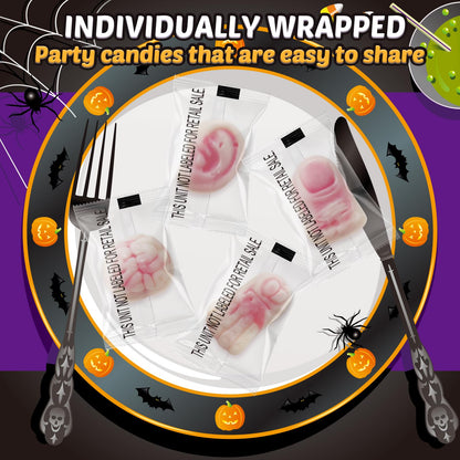 AMOS Halloween Peelerz Body Parts Gummies Candy - Party Treats & Trick or Treat Favors for Kids, Fun Snacks for Adults, Individually Wrapped Pieces, 240g (8.47oz) Bag