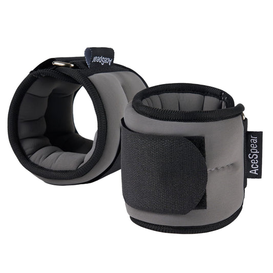 AceSpear Ankle Weights Sets for Men Women Kids 1lb 2lb 3lb 4lb 5lb Leg Weights Arm Wrist Weights Gym for Foot Exercise Training Workout Walking Jogging Yoga (Gray, 3 lbs x 2)