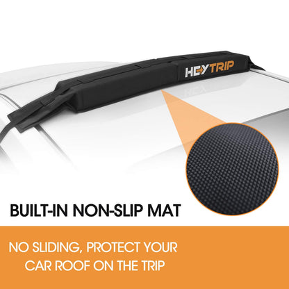 HEYTRIP Universal Soft Roof Rack Pads for Kayak/Surfboard/SUP/Canoe with 15FT Tie-Down Straps and Storage Bag