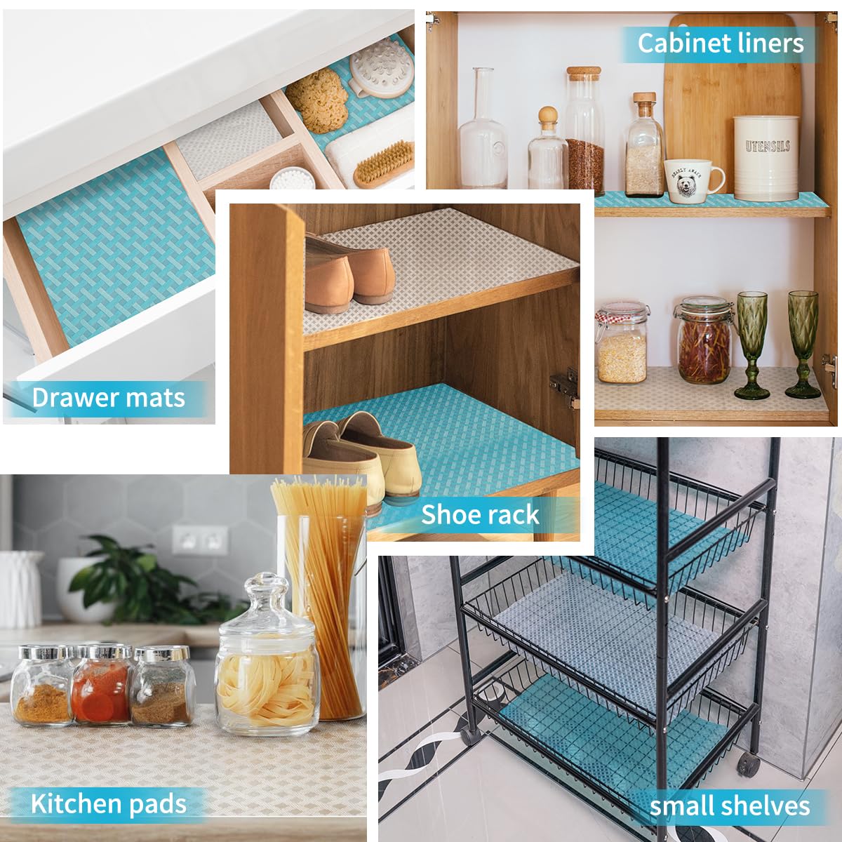 Bloss Refrigerator Liners Mats, Easy to Clean Fridge Liners, Refrigerator Liners for Glass Shelves Washable, Shelf Liners for Kitchen Cabinets(Grid,12" x 78")