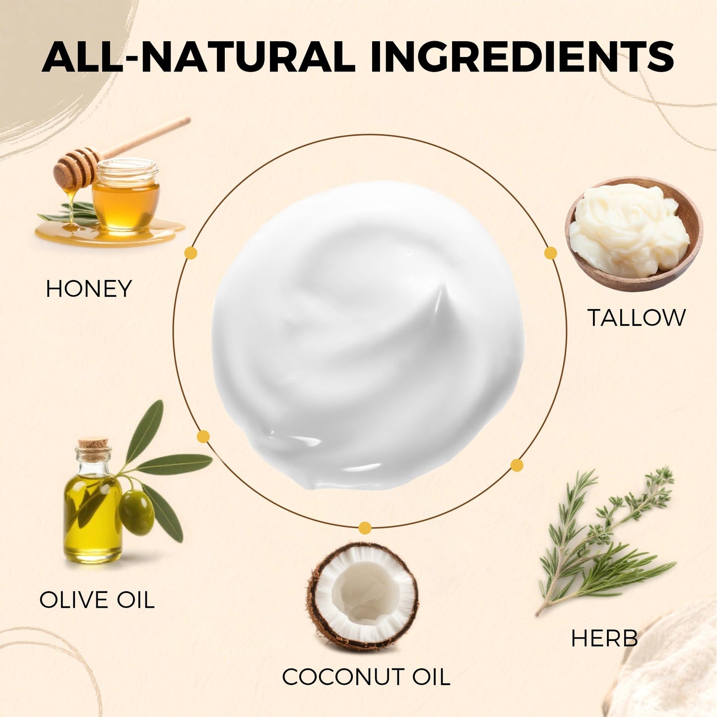 Beef Tallow and Honey Balm Moisturiser: Whipped Grass Fed Beef Tallow Balm with Raw Honey and Olive Oil for Skin and Face – Natural Cow Fat Facial Cream for Anti-Aging Unscented