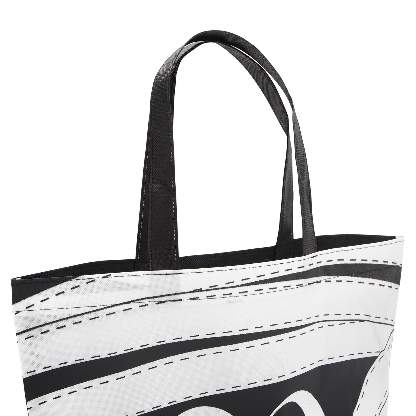 BLUE PANDA Halloween Tote Bags - 15 x 16 in, Black & White Canvas, Pack of 12 - Reusable Mummy-Print Trick-or-Treat Goodie Bag for Party Favors