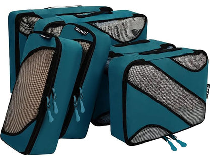 BAGAIL 6 Set Packing Cubes,Travel Luggage Packing Organizers(6Set Teal)