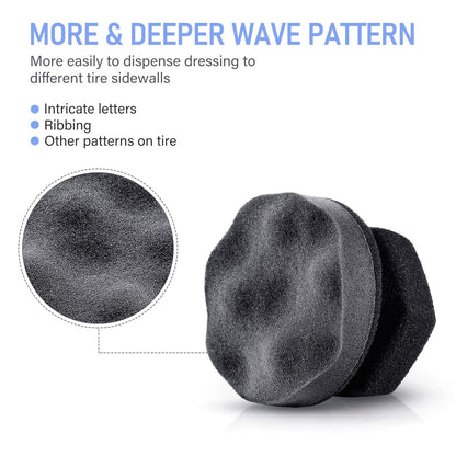 3 Pieces Tire Shine Applicator Tire Dressing Applicator Pads Tire Sponge Applicator Foam Tire Gel Wet Applicator Car Detailing Reusable Cleaning Supplies for Tire Shine (Gray,4.33 Inch)