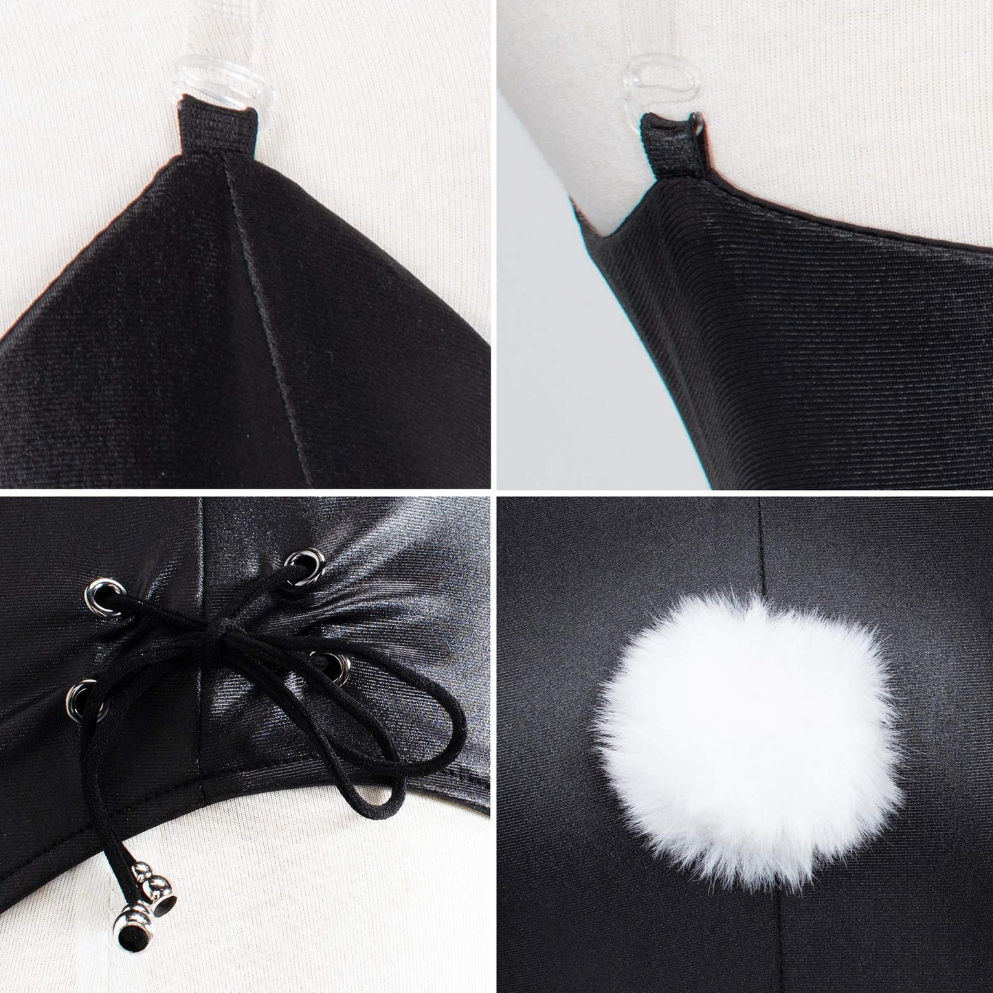 Womens Bunny Costume Girl Suit Senpai Cosplay Anime Role Costume One Piece Bodysuit Removable Padded with Stockings Set(XL)