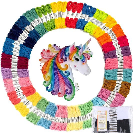 Athena’s Elements Embroidery Floss | Rainbow Thread for Embroidery, Cross Stitch Thread, Customized Independent Packaging（100 Colors）(Unicorn Color Palettes)