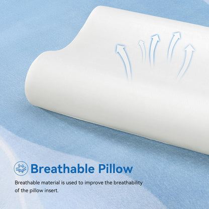 AM AEROMAX Travel Contour Memory Foam Pillow, Cervical Pillow for Neck Pain Relief, Neck Orthopedic Sleeping Pillows for Side, Back and Stomach Sleepers.
