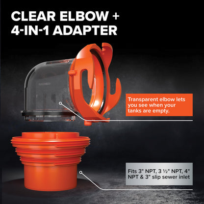 Camco RhinoEXTREME 20' RV Sewer Hose Kit – Premium Sewer Kit — Pre-Assembled & Ready-to-Use — Includes 4-in-1 Dump Station Adapter & Storage Caps — Crush & Abrasion Resistant (21012)