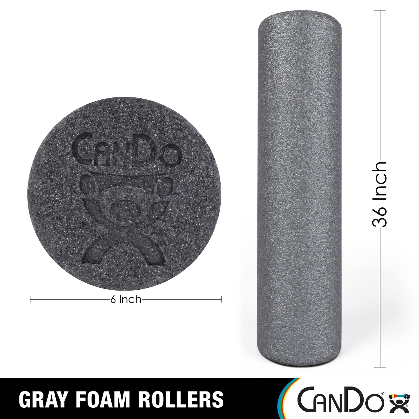 CanDo-30-2500 Plus Foam Roller, 6" X 36", Round