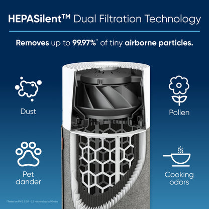 BLUEAIR Air Purifiers for Bedroom Small Room Air Purifiers for Home Air Purifiers for Pets Allergies Air Cleaner, HEPASilent Virus Air Purifier for Dust Baby Air Purifier for Nursery Blue Pure 511