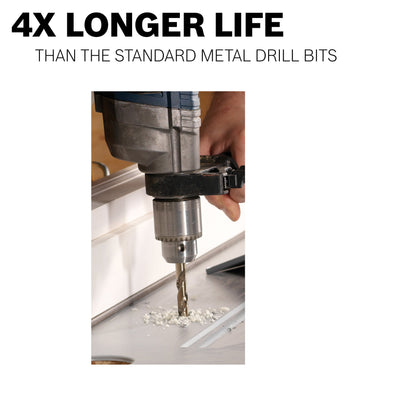 BOSCH CO2159 1-Piece 1/2 in. x 6 in. Cobalt Metal Drill Bit for Drilling Applications in Light-Gauge Metal, High-Carbon Steel, Aluminum and Ally Steel, Cast Iron, Stainless Steel, Titanium