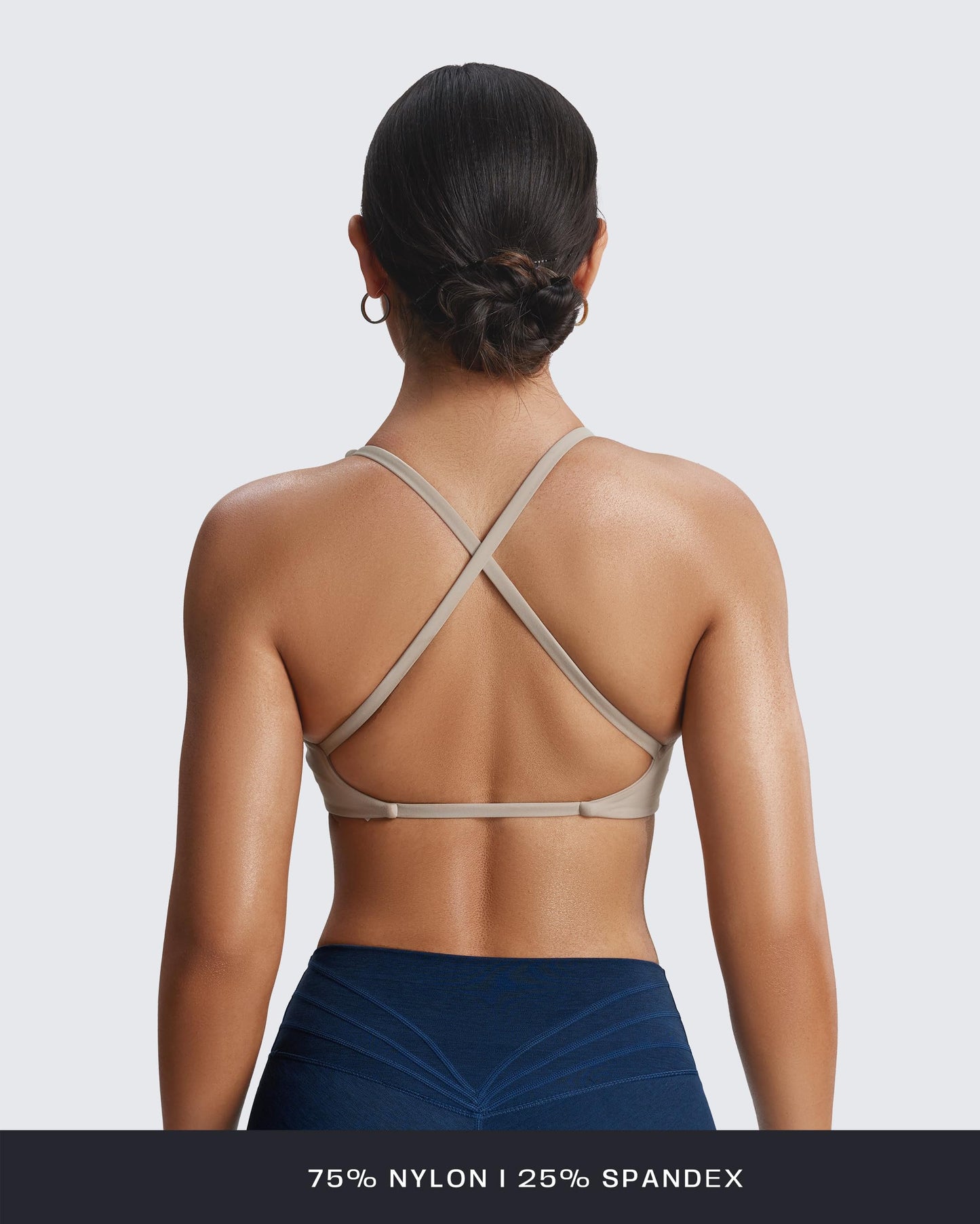 Aoxjox Women's Workout Sports Bras Fitness Sienna Low Impact Bra Yoga Crop Tank (Mink, Small)