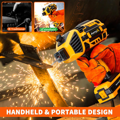 AwxryoX Portable Handheld Welding Machine, 110V 140Amp Upgraded Maquina de Soldar with IGBT Inverter 6 Variable Current, Soldadora Welding Tool Set with 3/32"-1/8" Welding Rod & Protective Gloves