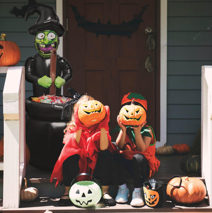 48" Inch Summerween Inflatable Witches Cauldron Outdoor Halloween Candy Holder Bowl - Up to 72 Drink Beverage Cooler and Ice Chest Halloween Party - Inflables De Enfriador Candy Caldron