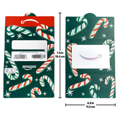 Amazon Physical Gift Card in Mini Envelope - Candy Canes | Christmas, Winter