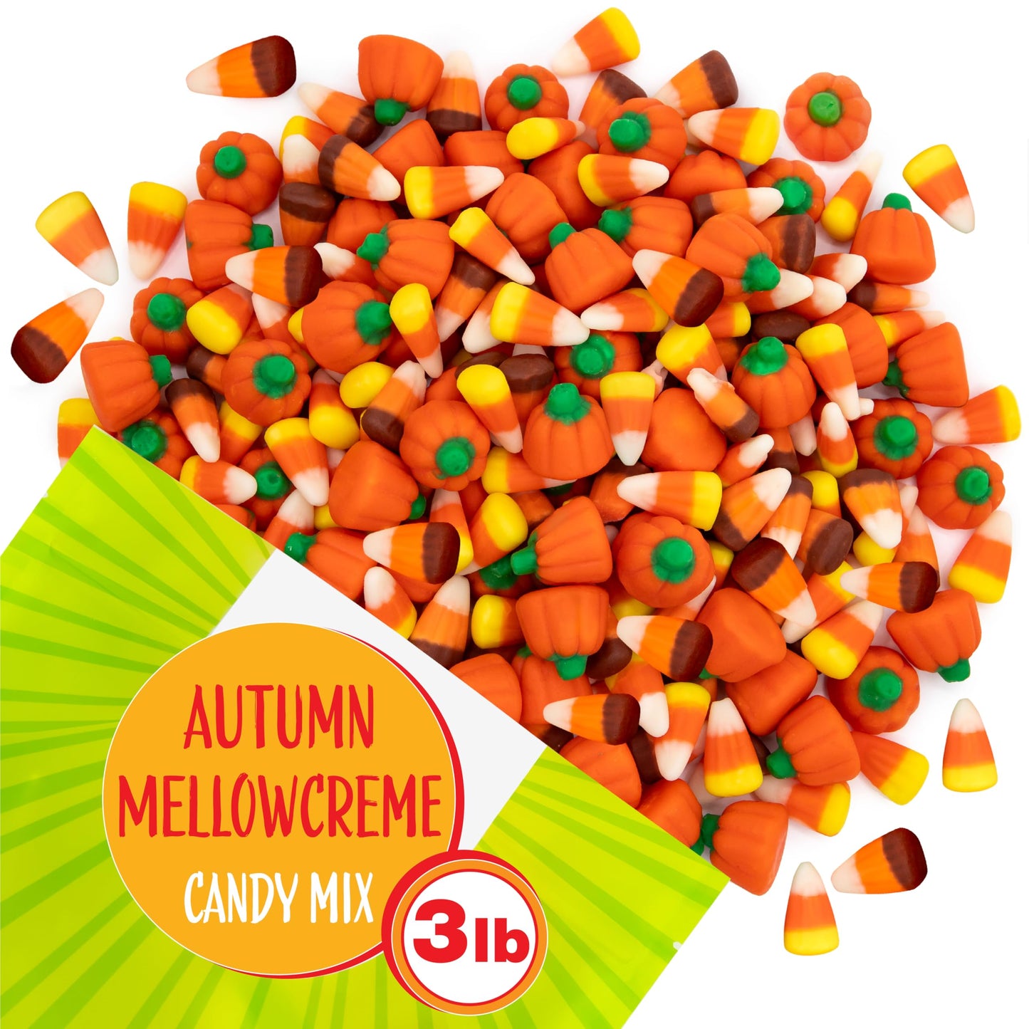 Autumn Mellowcreme Mix | 3-Pound Bulk Bag | Halloween Candy Assortment | Pumpkins, Classic and Harvest Candy Corn Mellowcremes for Fall Celebrations and Treat Bags