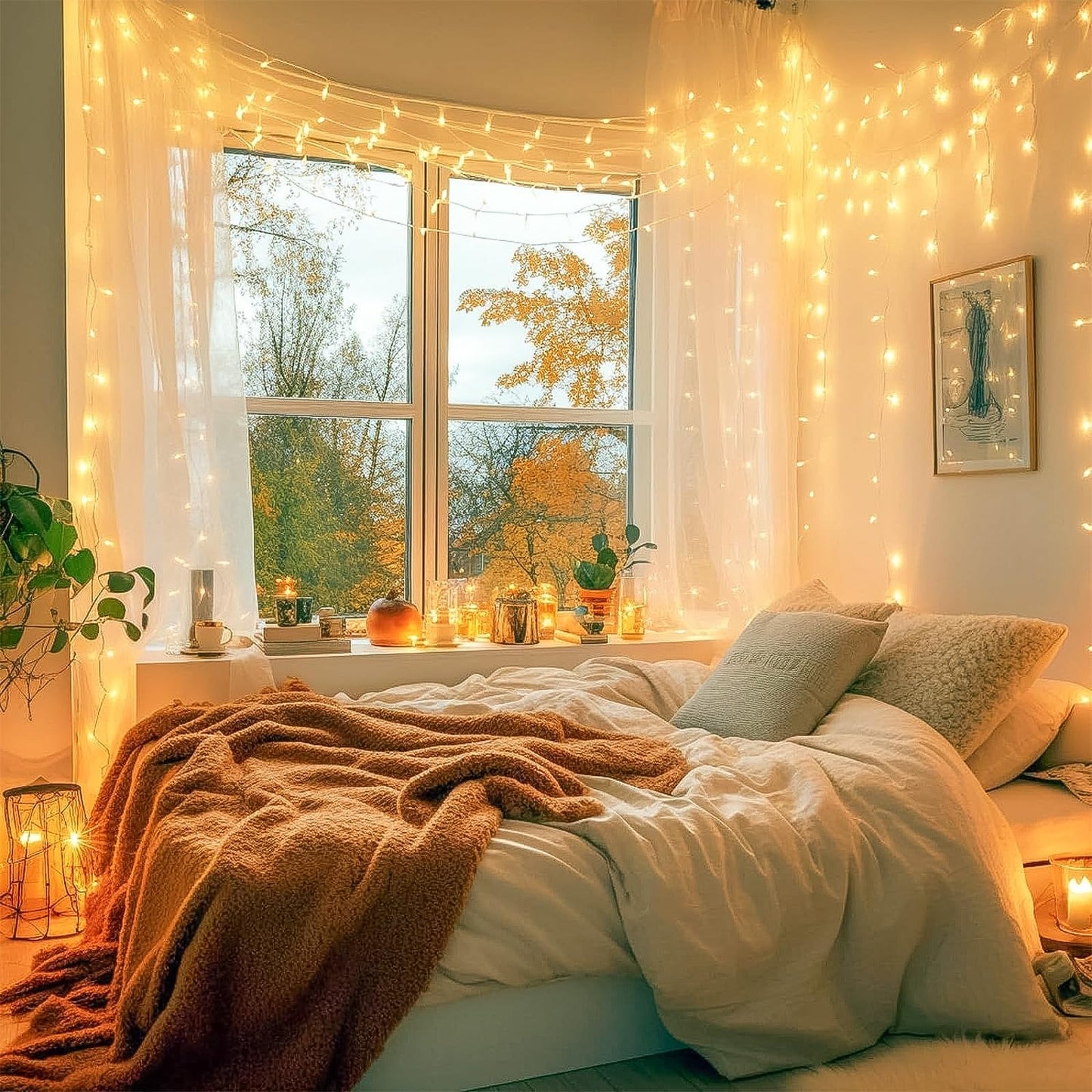 240LED 88Ft Connectable String Lights Indoor Outdoor Clear Wire | Warm White Christmas Lights | Twinkle Fairy Light Plug in with Timer for Bedroom Classroom Wedding Tree Patio Decor