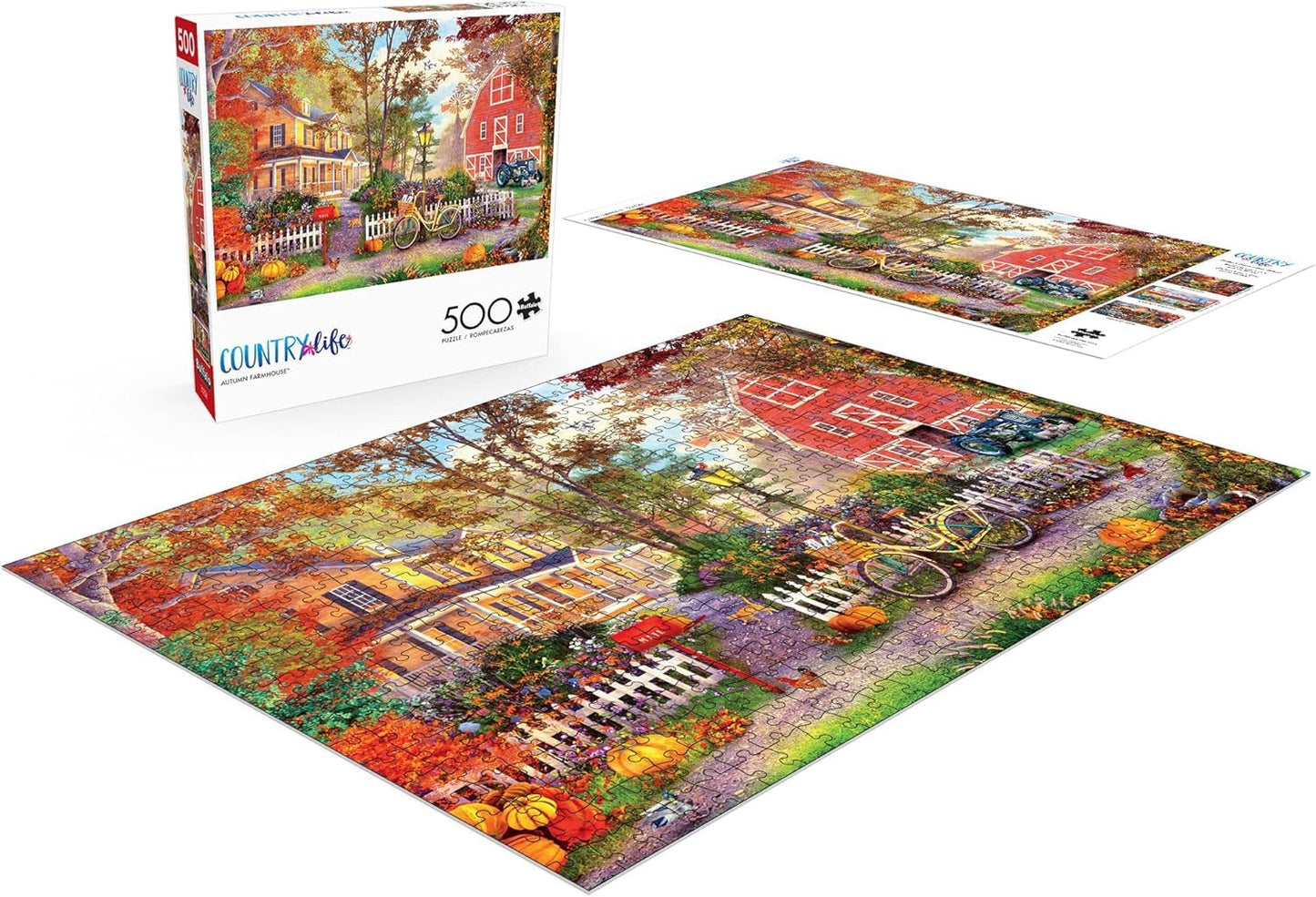 Buffalo Games - Dominic Davison - Autumn Farmhouse - 500 Piece Jigsaw Puzzle For Adults -Challenging Puzzle Perfect for Game Nights - Finished Size is 21.25 x 15.00