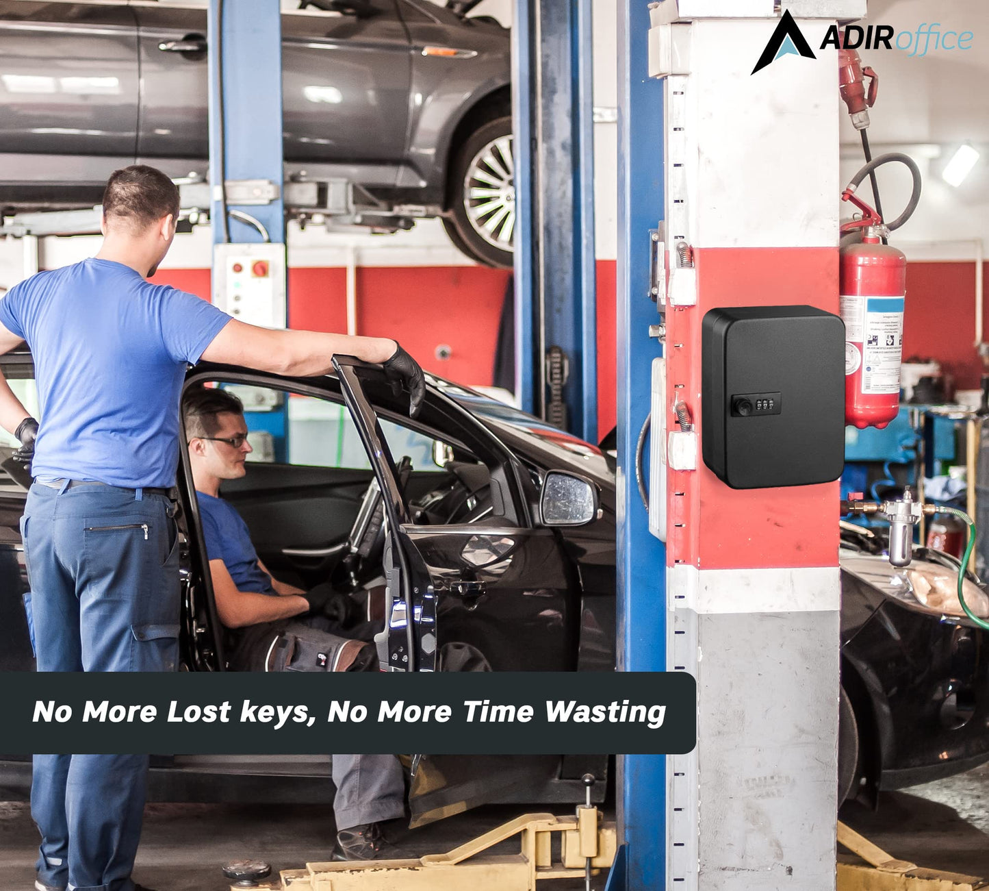 AdirOffice Steel Combination Lock Keys Cabinet Security Storage Box Organizer Holder Locked Key Box Wall Mount 30 Slots