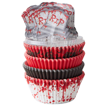 Wilton Red Halloween Disposable Paper Baking Cups & Pix Combo - 125/Pkg