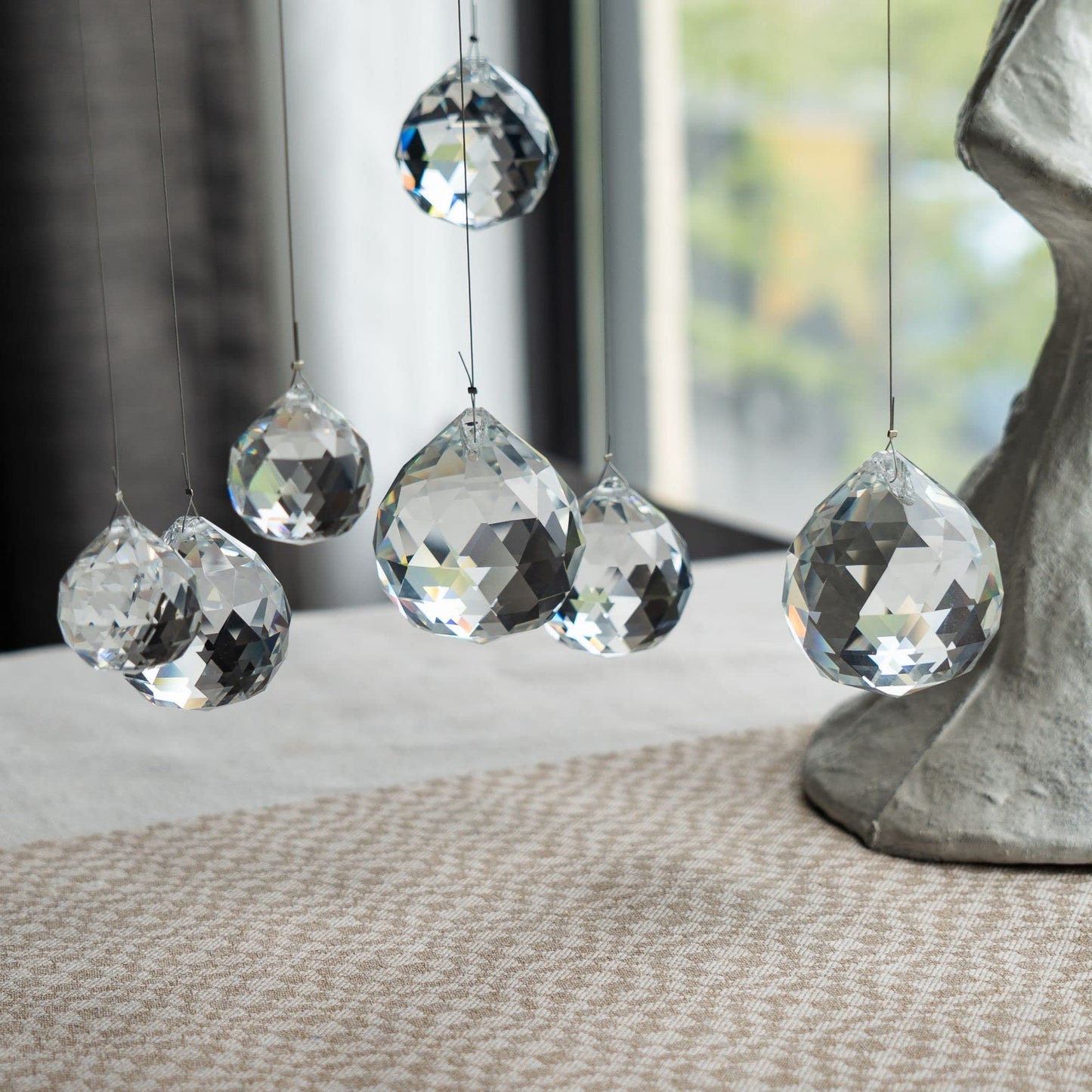 40mm 10Pack Crystal Ball Prism 1.57 Inch Decorative Ball for Chandelier Window Suncatcher Rainbow Maker